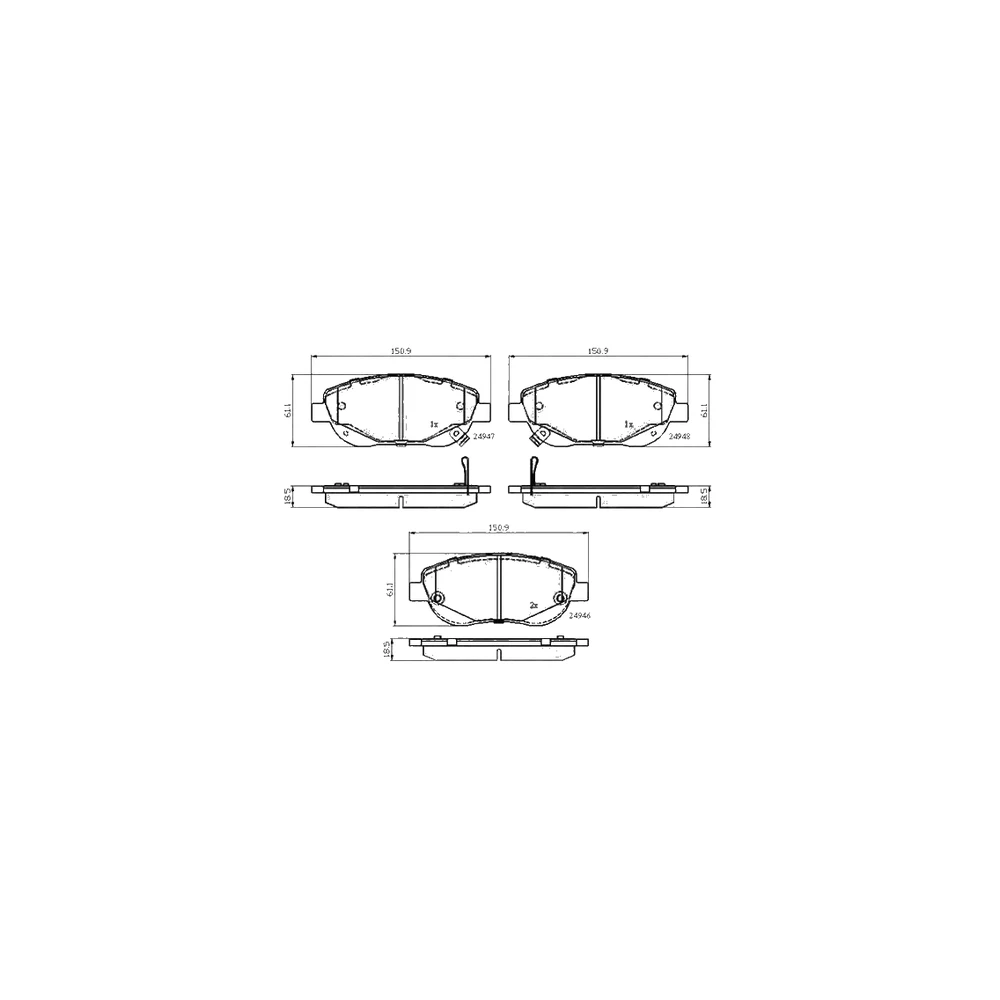 TOYOTA 04465-05300 Front Axle Disc Brake Pad